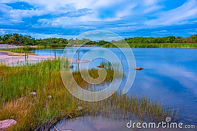 Pristine coastline of Aland islands in Finland Stock Photo