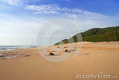 Pristine deserted beach Stock Photo