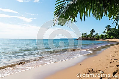 Pristine Pattaya, Thailand, where palm trees sway by the tranquil beach Stock Photo