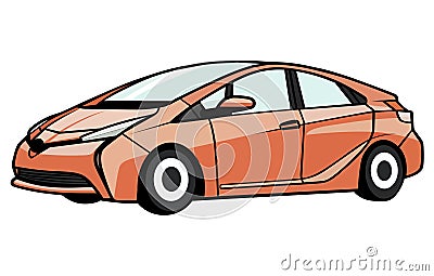 Prius cars vector illustration, Vector illustration of a popular hybrid car Vector Illustration