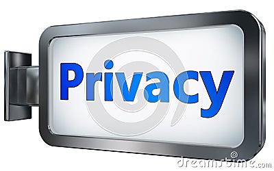 Privacy on billboard background Stock Photo