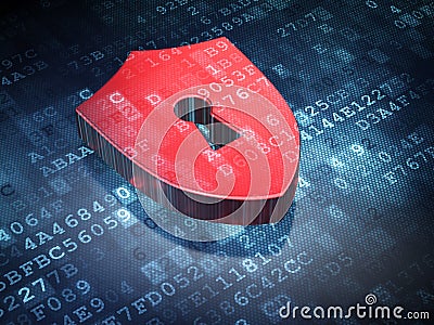 Privacy concept: Shield on digital background Stock Photo