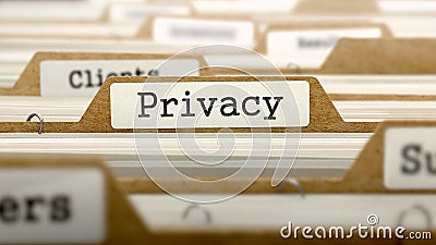 Privacy Concept with Word on Folder Stock Photo