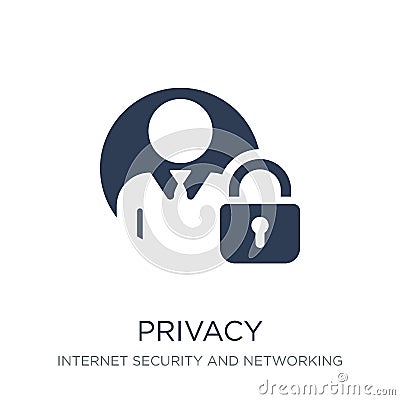 Privacy icon. Trendy flat vector Privacy icon on white background from Internet Security and Networking collection Vector Illustration