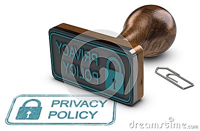 Privacy Policy, Customer Data Protection Cartoon Illustration