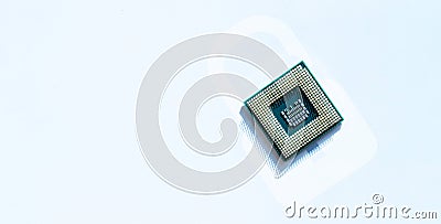 Privacy secure. Network digital security technology with computer processor chip on white background. Protect personal Stock Photo