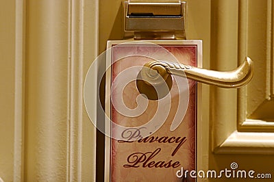 Privacy sign on a hotel door Stock Photo