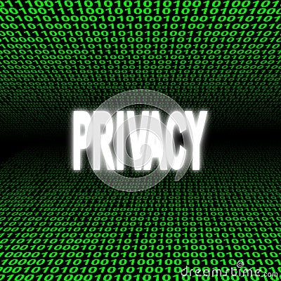 Privacy text over binary code Stock Photo