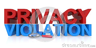 Privacy violation on white Stock Photo