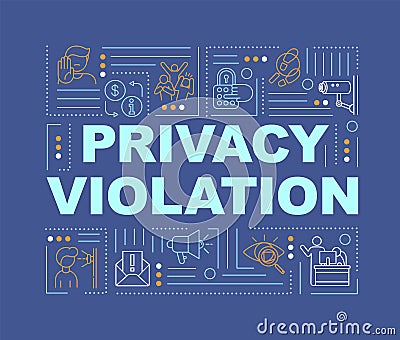 Privacy violation word concepts banner Vector Illustration