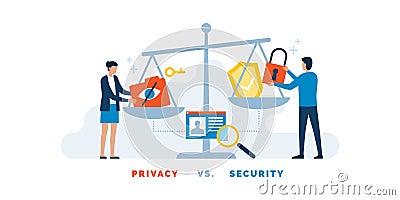 Privacy vs security Vector Illustration
