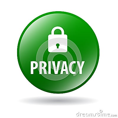 Privacy web button Cartoon Illustration