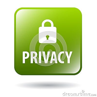 Privacy web button Cartoon Illustration