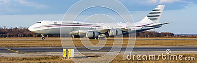 Private Airbus A380 airliner double-decker jumbo jet Editorial Stock Photo