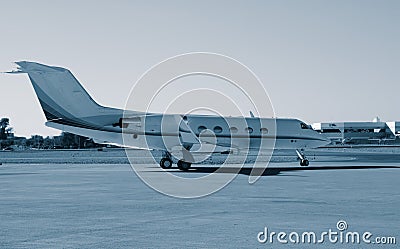 Private Airfield with aircraft Stock Photo