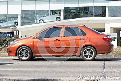 Private City Car, Toyota Vios. Four door subcompact sedan Editorial Stock Photo