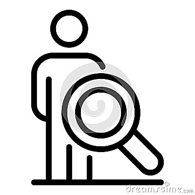 Private clinic search person icon, outline style Vector Illustration