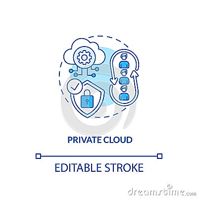 Private cloud concept icon Vector Illustration