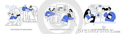 Private detective services abstract concept vector illustrations. Vector Illustration