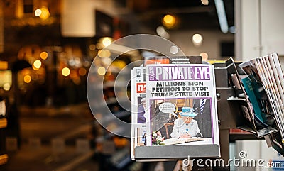 He Private Eye newspaper featuring Queen Elizabeth of England Editorial Stock Photo