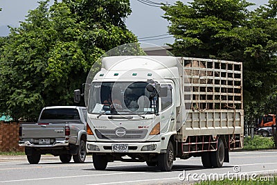 Private Hino Cargo Truck for elephant move Editorial Stock Photo