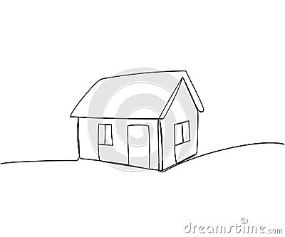 Private house, home loan, mortgage one line art. Continuous line drawing of bank, money, finance, financial, payment Vector Illustration