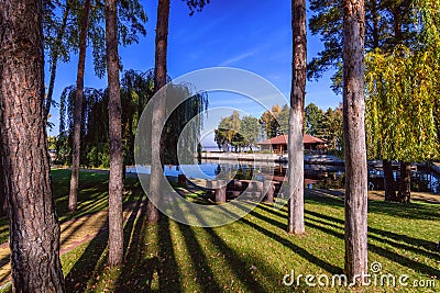 Private hunting residence of ex-president Victor Yanukovich in Sukholuchya Stock Photo