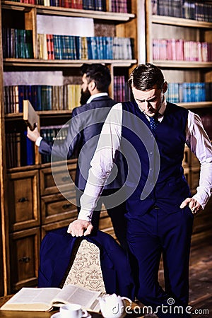 Private investigator and detective concept. Retro detectives work Stock Photo