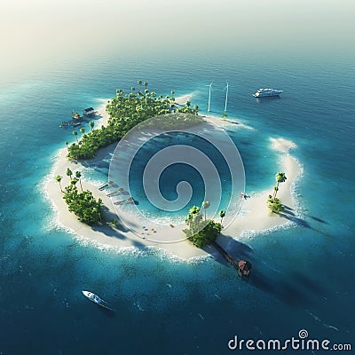 Private island. Paradise summer tropical island Stock Photo