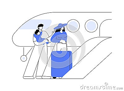 Private jet abstract concept vector illustration. Vector Illustration