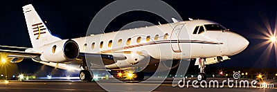 Private jet at the airport. Extremely detailed and realistic high resolution illustration Cartoon Illustration