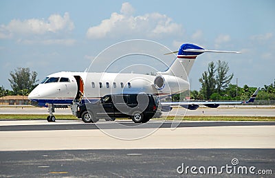 Private jet awaiting passenger Stock Photo