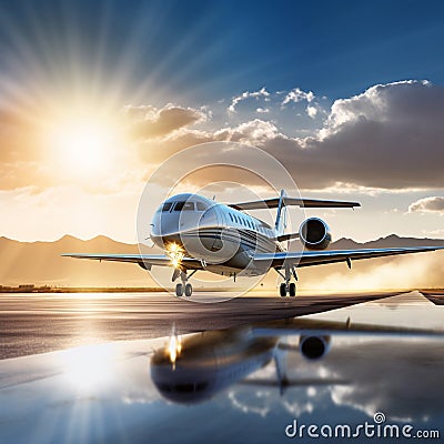 a private jet ready to fly Stock Photo