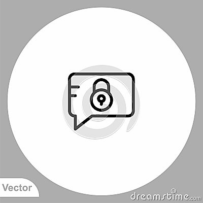 Private message vector icon sign symbol Vector Illustration