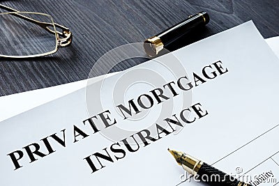 Private Mortgage Insurance PMI form Stock Photo