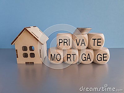 Private mortgage symbol. Concept words 'Private mortgage' on wooden blocks Stock Photo