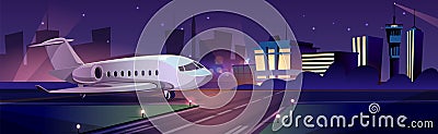 Passenger aircraft on airport runaway vector Vector Illustration