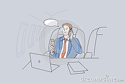 Private plane and luxury business life concept Vector Illustration