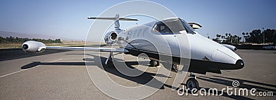 Private Plane On Runway Stock Photo