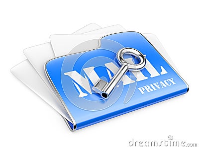 Private post correspondence - privacy mail concept. Cartoon Illustration