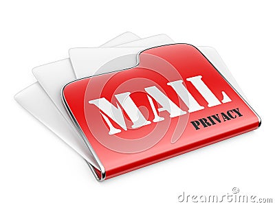 Private post correspondence - privacy mail concept. Cartoon Illustration