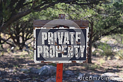 Private Property Sign Stock Photo