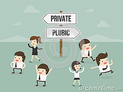 Private or Public Vector Illustration