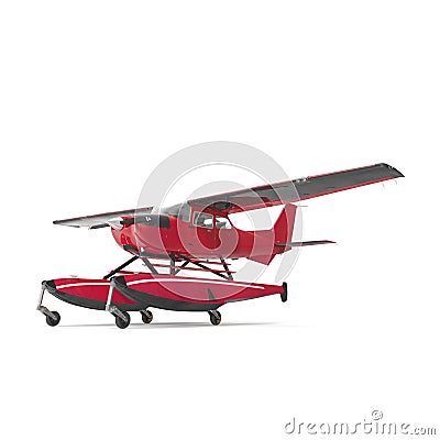 Private Seaplane on white. 3D illustration Cartoon Illustration