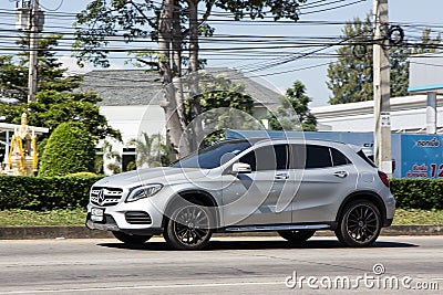 Private suv car, Benz GLA200. Photo at road no.1001 about 8 km from downtown Chiangmai, Editorial Stock Photo