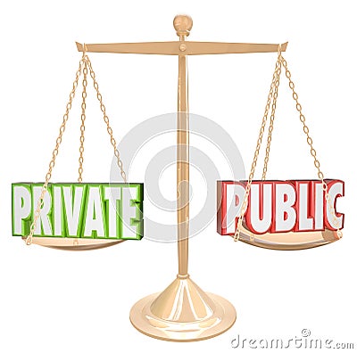 Private Vs Public Information Details Confidential Secrecy Stock Photo