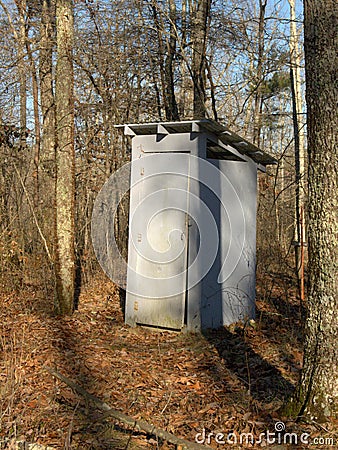 Privy in the Woods Stock Photo