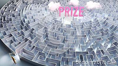 Prize and a difficult path to it Stock Photo