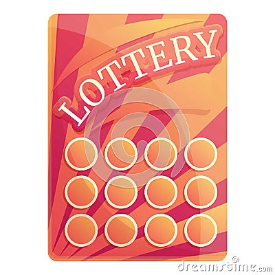 Prize lottery icon, cartoon style Vector Illustration