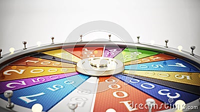 Prize wheel isolated on white background. 3D illustration Cartoon Illustration